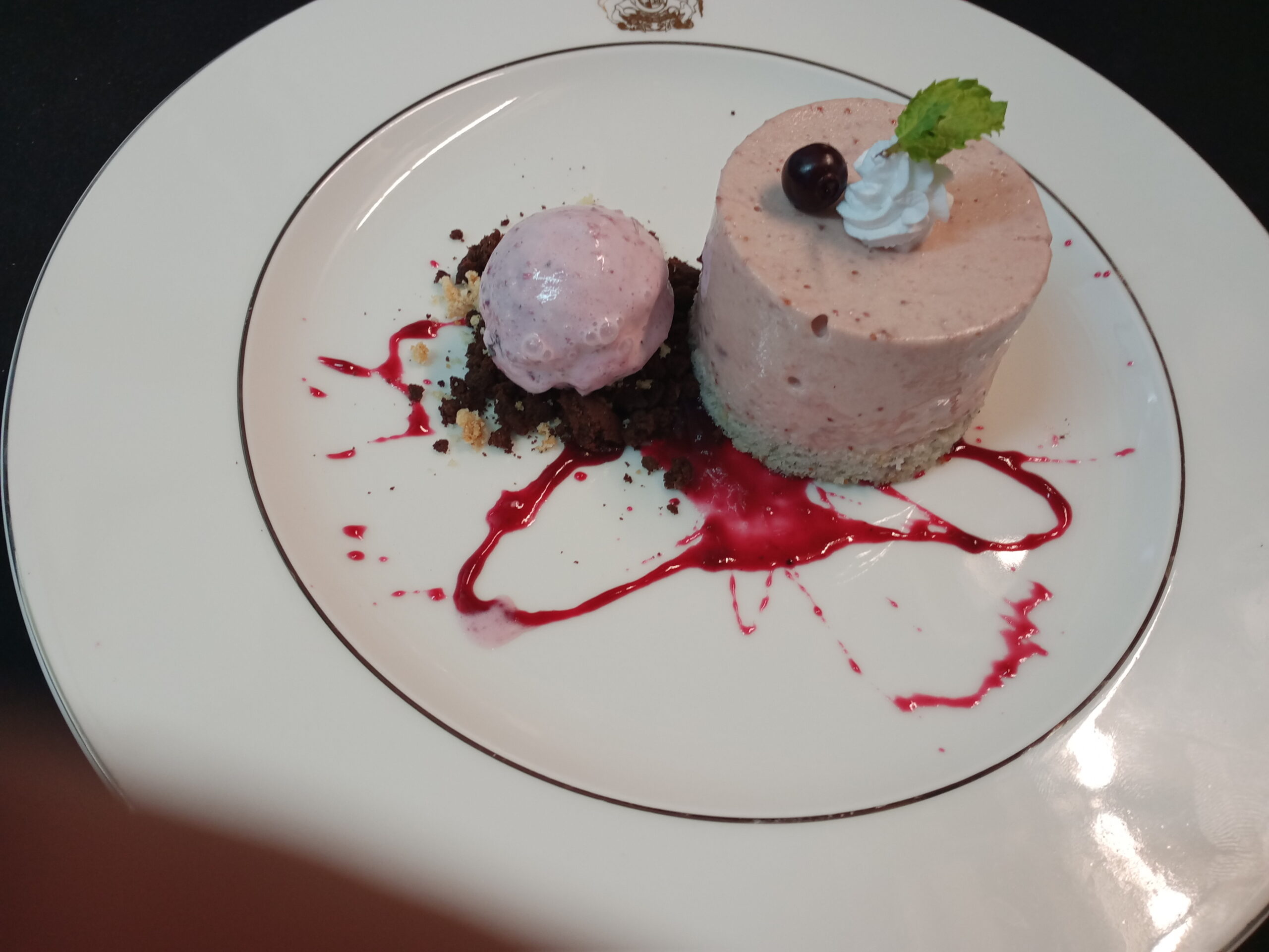 Elegant pink mousse cake showing egg protein structure and aeration in pastry